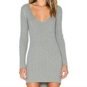NWT For Love and Lemons Knitz Deep  V Neck Dress